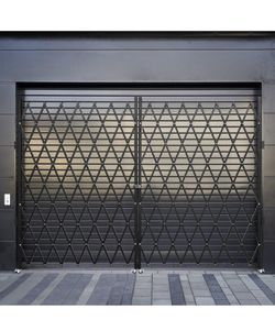 VEVOR Double Folding Security Gate, 87" H x 150" W Folding Door Gate, Steel Accordion Security Gate, Flexible Expanding Security Gate, 360° Rolling Ba