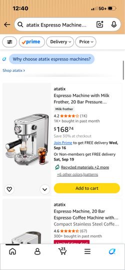 Atatix Espresso Machine Stainless Steel