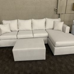 New White Beige Sectional Sofa 