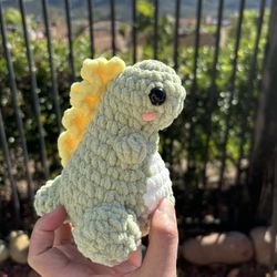 Green Chubby Dinosaur 🦖 $22 Handmade 🧶 Crochet 🧶 Plushie 