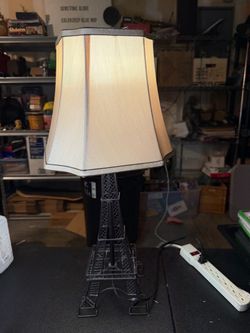Eiffel Tower Paris Table Lamp 25” Tall – Black Metal French Decor – Working
