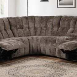 Brand New Brown Super Plush Power Reclining Sectional Sofa 