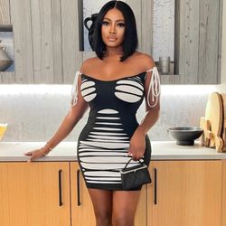 Black And White Mini Dress 