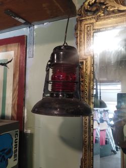 Vintage Dietz No 40 Black Traffic Gard Lantern With Dietz Red Globe . Warsaw, NY