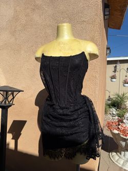 Fashion Nova Black Lace Corset Mini Dress – NWT