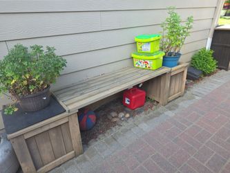 Outdoor wooden bench