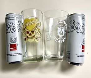 COCA-COLA, Step Brothers, Halloween Shot Glasses, Belching Beaver Glass And Eddy Bower - Glass & Can Sets 