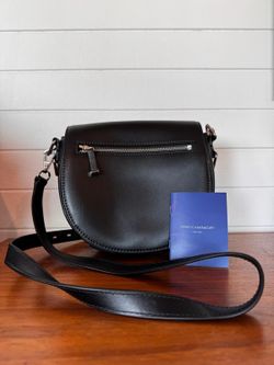 Rebecca Minkoff Astor Saddle Bag Black Leather Crossbody Zip Pocket Care Card