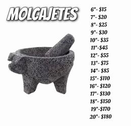 molcajetes de piedra negra volcánica