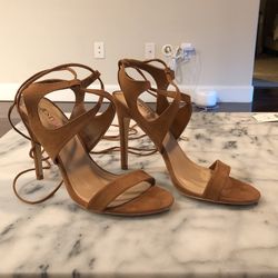 Strappy Brown High Heels