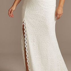 David's Bridal plus size lace separate skirt with slit  *Skirt ONLY* Wedding Dress