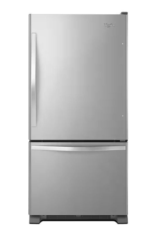 Practically New Whirlpool 22 cu. ft. Refrigerator with Bottom Freezer in Stainless Steel