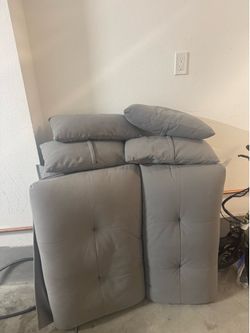 Modern Gray Futon Sofa / Convertible Couch