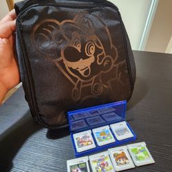 3DS Video Games + Case + Bag