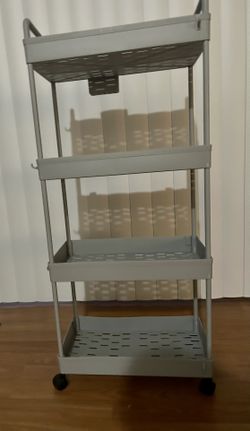 Gray 4 Tier Cart with Wheels