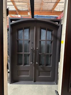 Wrought iron entry doors