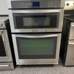 WHIRLPOOL STAINLESS STEEL MICROWAVE / CONVECTION OVEN DOUBLE WALL UNIT -( Cust Return Scratch & Dent ) -4 MONTH WARRANTY 