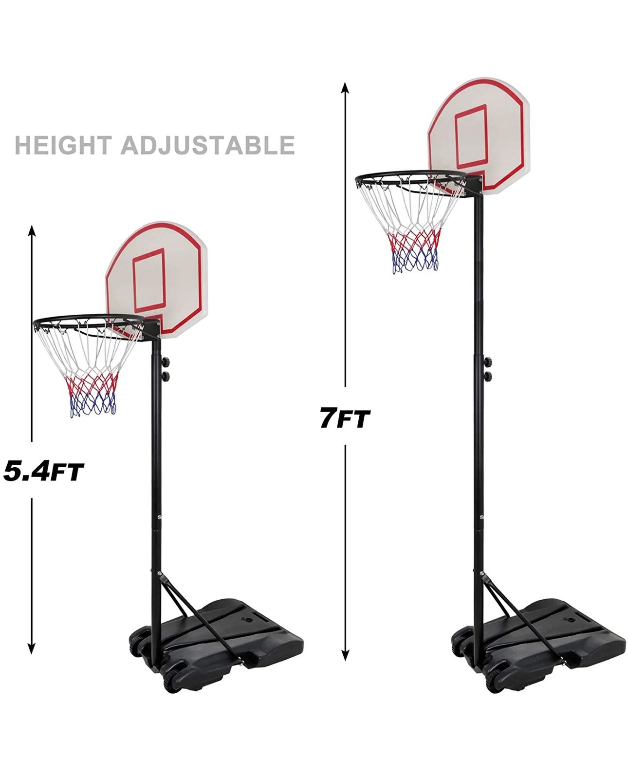 ZENY™ Basketball Hoop Stand for Kids Youth Adjustable Height 5.4ft-7ft