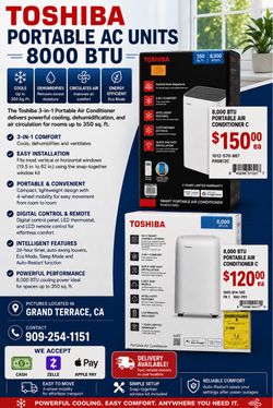 Toshiba 8000 BTU Portable Air Conditioner
