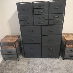 Dresser And Two Bed Side Table 