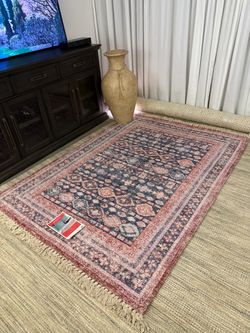 Opalhouse Alexandra Floral Printed Border Persian Area Rug  5'x7'