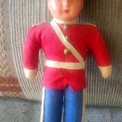 Vintage English Palace Guard 9" Cloth Doll  Souvenir