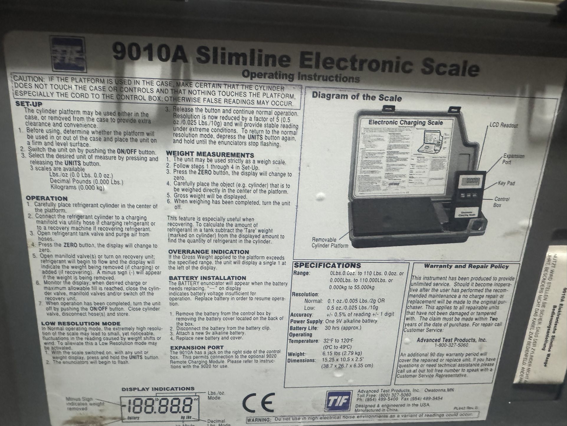 Electronic Refrigerant Scale