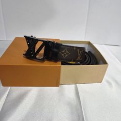 Women Brown Belt Black Buckle