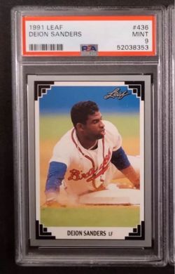 1991 LEAF - #436 DEION SANDERS PSA-9 Atlanta Braves (POP. 30)