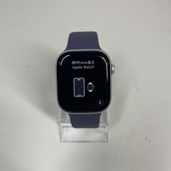 GPS Only Apple Watch Series 11 46MM Silver Aluminum Blue Sport Band MEVA4LW/A