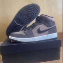 Nike Air Jordan 1 Mid SE Earth Tone Chocolate Brown Black Size 9 Brand New