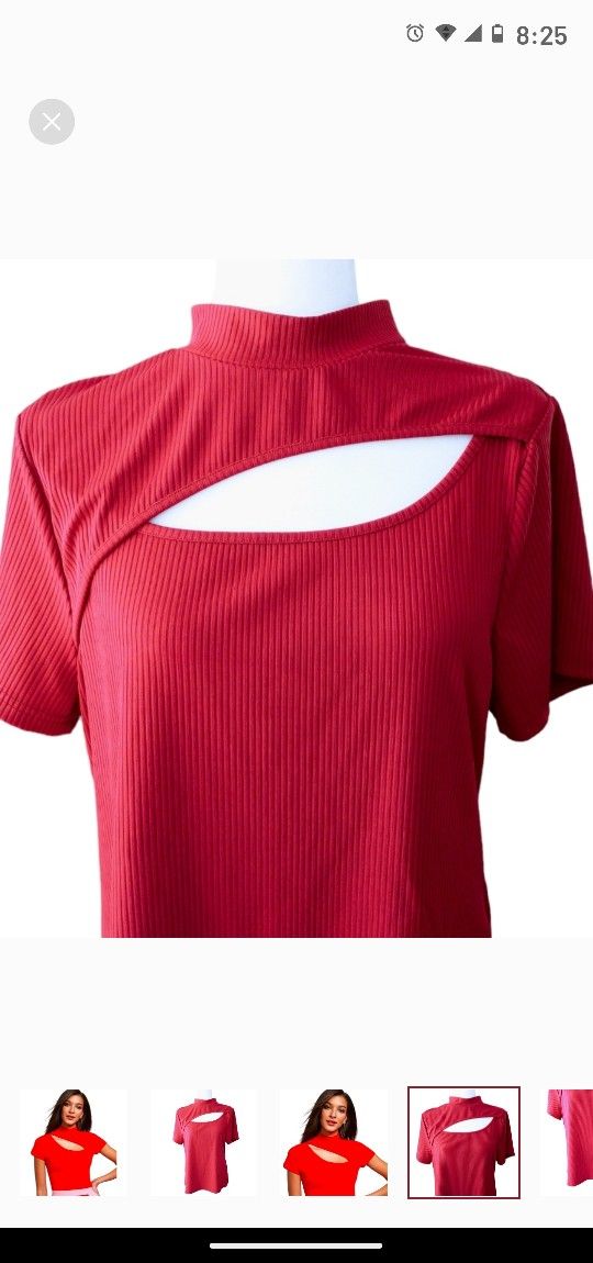 Shein Mockneck Short Sleeve Women's Top