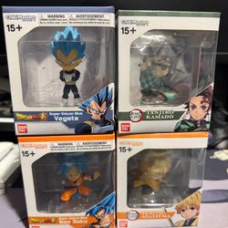 Chibi master figures Goku Vegeta Tanjiro Zenitsu