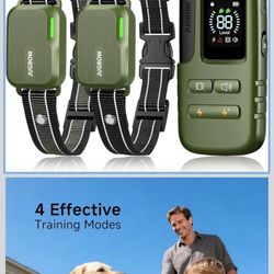 Shock Collar for 2 Dogs (10-120lbs) - 4200FT Dog Training Collar with Remote, IPX8 Waterproof Electric Collar with 4 Training Modes, Rechargeable E-Co