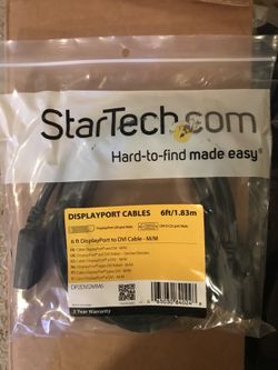 Brand new StarTech DisplayPort to DVI 6ft cable