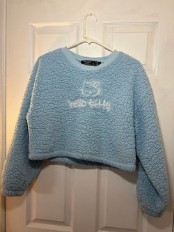 Forever 21 Hello Kitty x Forever 21 Women's S Blue Cropped Fleece Crewneck