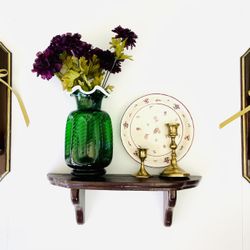 Vintage Shelf And Candle Stick Holders 