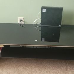 Long Black Glass Table / TV Stand