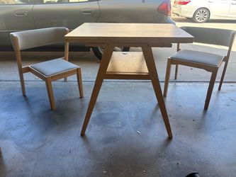 Soild Wood Table Chairs Set of 2,Bistro Table and Chairs Set of 2 with Padded Seat,Dining Table with Chairs for Kitchen, Dining Room, Patio,Tavern, Ba