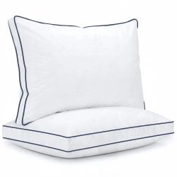 NEW - Pillows for Bed Queen Size 2 Pack - Duck Feather and Shredded Memory Foam