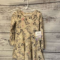 NWT Disney Classics Beige Dress with Character Design size 4t