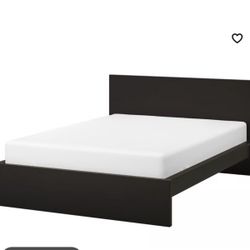Queen IKEA Malm Bed frame W Mattress Like New 