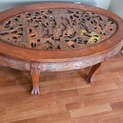 Vintage Oriental Oval Table 