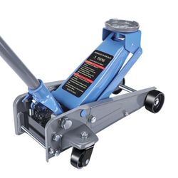 LARBANKE 3-Ton Low-Profile Hydraulic Floor Jack - Steel Car Jack with Wheels 5.31"-18.11" Lift for Sedans/SUVs/Trucks