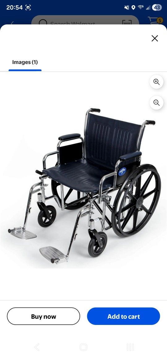 Extra Wide 22in Wheel Chair By Medline