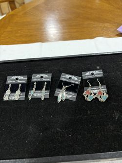 Genuine Turquoise American Made Earrings-set Of 5