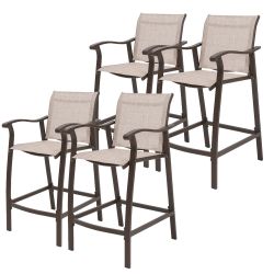Outdoor Counter Height Bar Stools Classic Patio Bar Chairs - 21.85"W x 25"D x 39.76"H