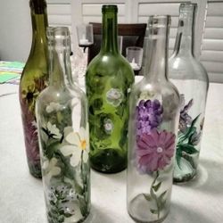 Hand painted Bottles 