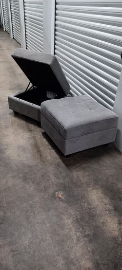 2 CLASSY MATCHING OTTOMANS with storage
