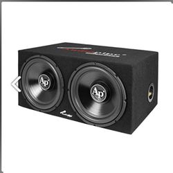 Audiopipe APSB-1299PP Dual 12 Inch Car Audio Subwoofer Speakers and Sealed Enclosure, 2 Channel 500 Watt Amplifier